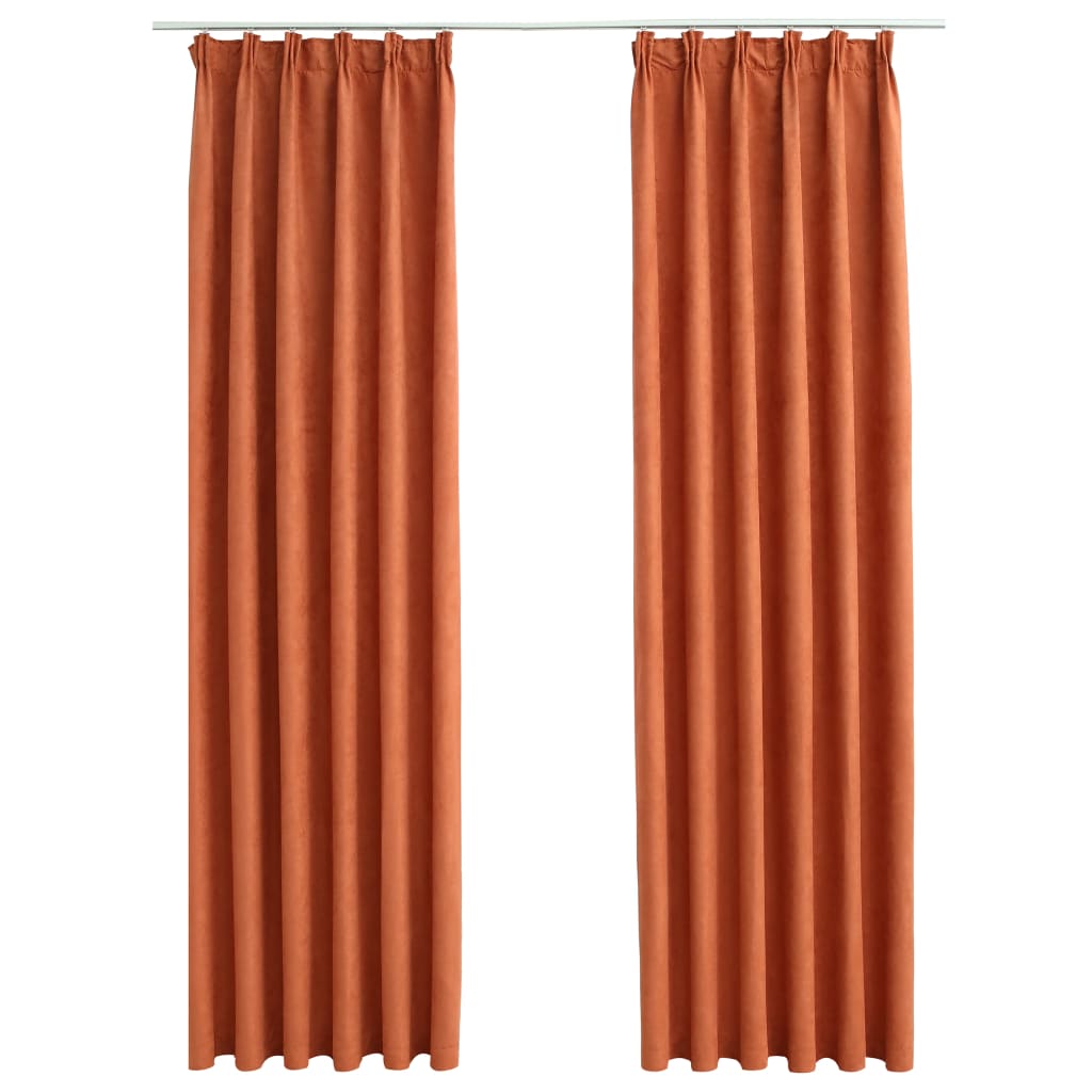 Gordijnen verduisterend met haken 2 st 140x225 cm roestkleurig Gordijnen & vitrages | Creëer jouw Trendy Thuis | Gratis bezorgd & Retour | Trendy.nl