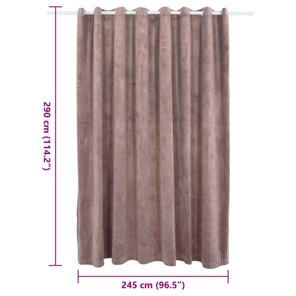 Gordijn verduisterend met ringen 290x245 cm fluweel antiekroze Gordijnen & vitrages | Creëer jouw Trendy Thuis | Gratis bezorgd & Retour | Trendy.nl