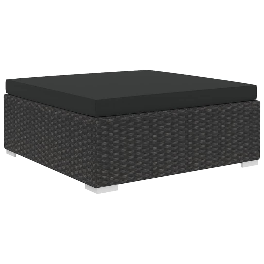 6-delige Loungeset met kussens poly rattan zwart Tuinsets | Creëer jouw Trendy Thuis | Gratis bezorgd & Retour | Trendy.nl