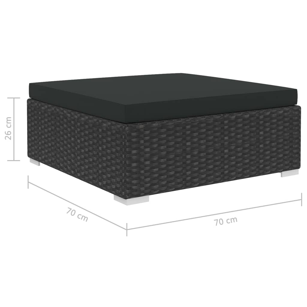 6-delige Loungeset met kussens poly rattan zwart Tuinsets | Creëer jouw Trendy Thuis | Gratis bezorgd & Retour | Trendy.nl