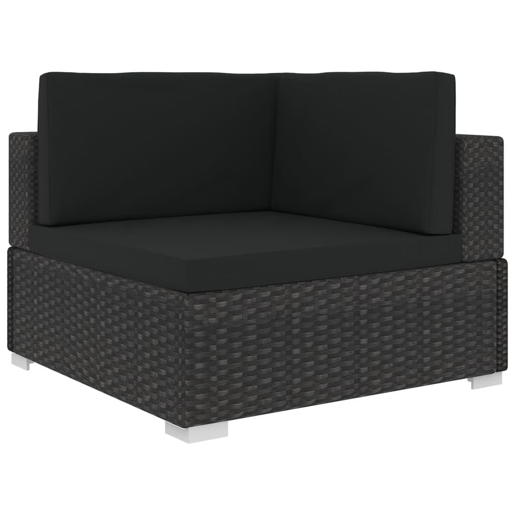 6-delige Loungeset met kussens poly rattan zwart Tuinsets | Creëer jouw Trendy Thuis | Gratis bezorgd & Retour | Trendy.nl