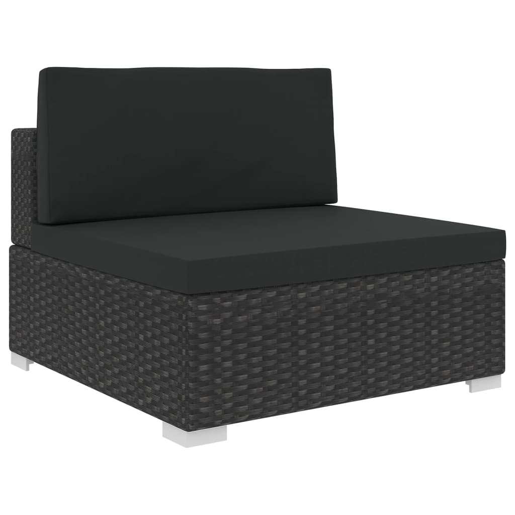 6-delige Loungeset met kussens poly rattan zwart Tuinsets | Creëer jouw Trendy Thuis | Gratis bezorgd & Retour | Trendy.nl