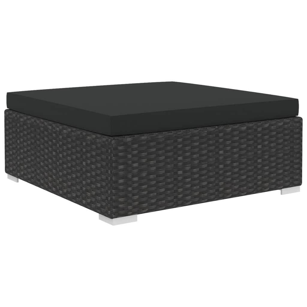 6-delige Loungeset met kussens poly rattan zwart Tuinsets | Creëer jouw Trendy Thuis | Gratis bezorgd & Retour | Trendy.nl