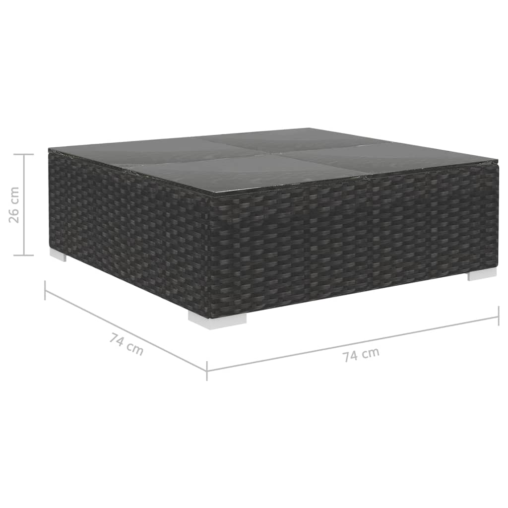 6-delige Loungeset met kussens poly rattan zwart Tuinsets | Creëer jouw Trendy Thuis | Gratis bezorgd & Retour | Trendy.nl