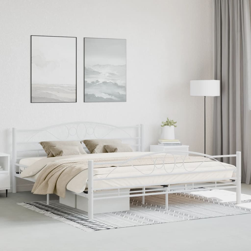 Bedframe metaal wit 180x200 cm