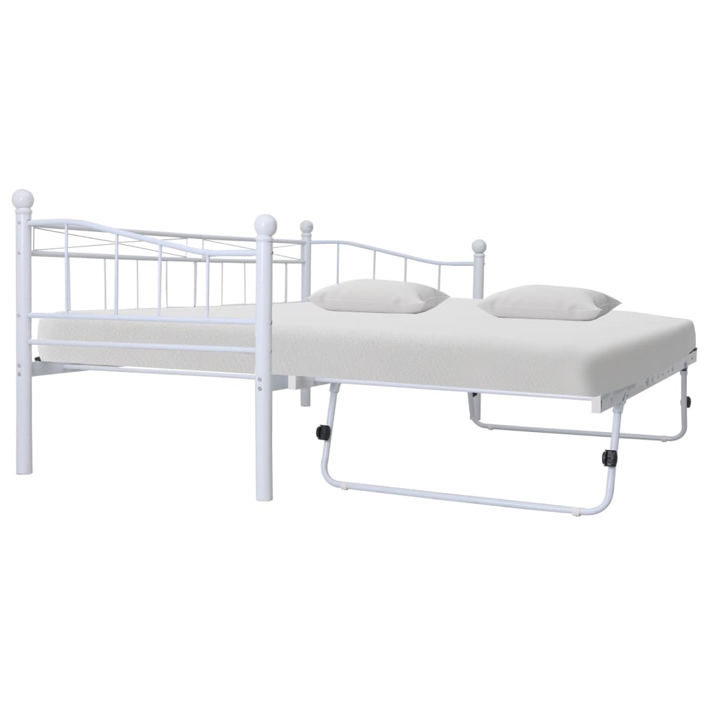 Bedframe staal wit 180x200/90x200 cm