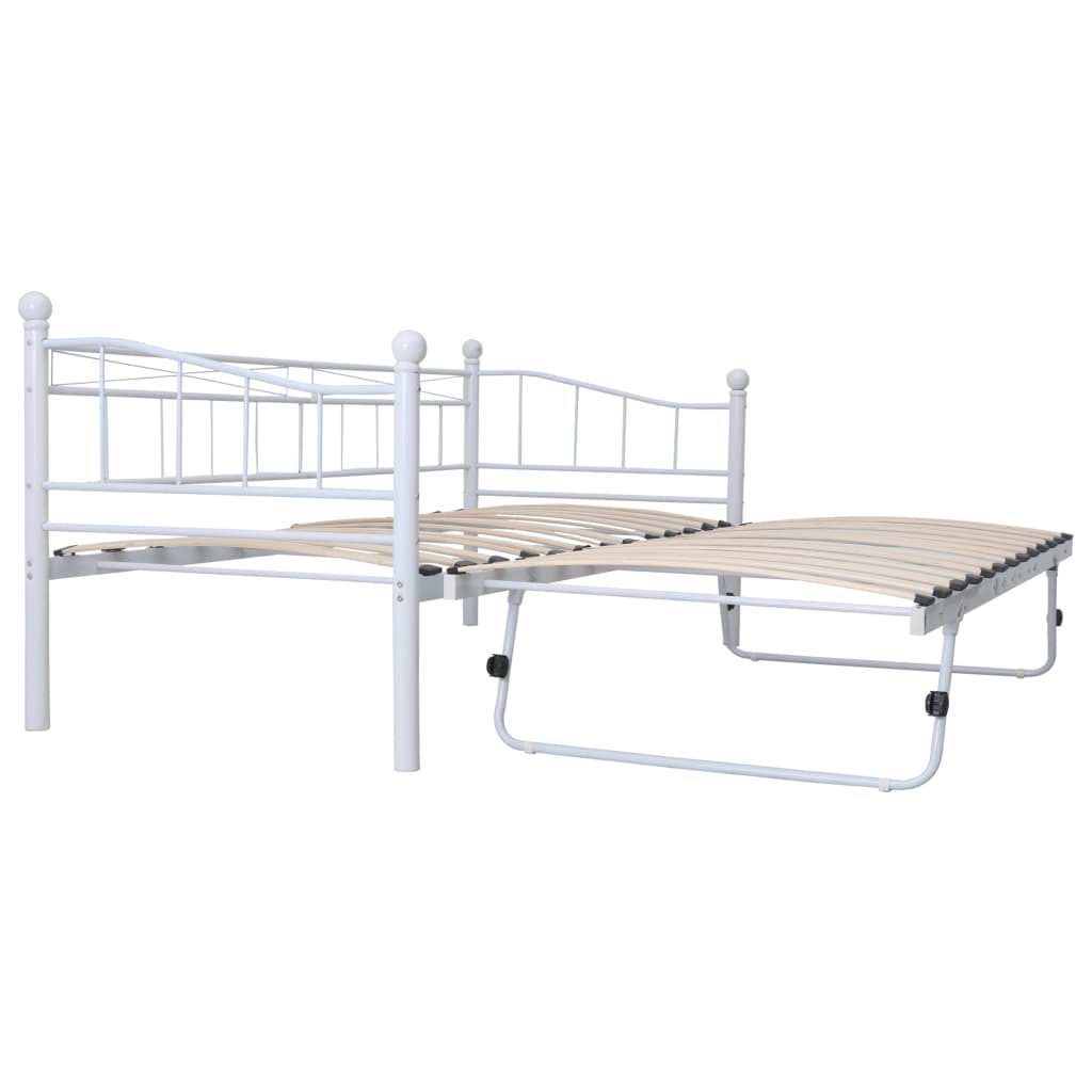 Bedframe staal wit 180x200/90x200 cm