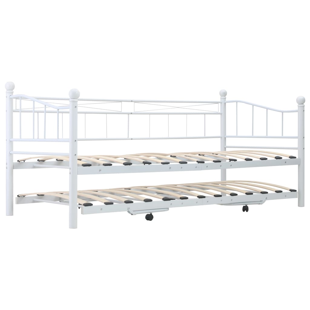 Bedframe staal wit 180x200/90x200 cm