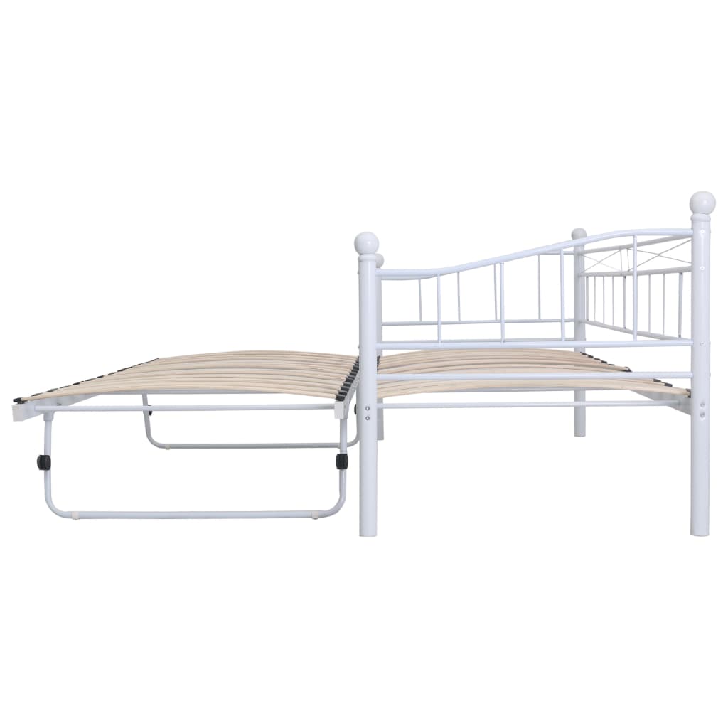 Bedframe staal wit 180x200/90x200 cm