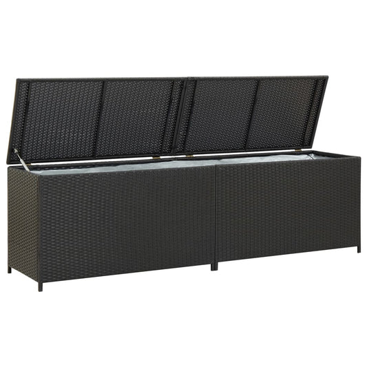 Tuinbox 200x50x60 cm poly rattan zwart Opbergboxen voor buiten | Creëer jouw Trendy Thuis | Gratis bezorgd & Retour | Trendy.nl