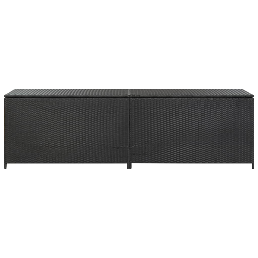 Tuinbox 200x50x60 cm poly rattan zwart Opbergboxen voor buiten | Creëer jouw Trendy Thuis | Gratis bezorgd & Retour | Trendy.nl