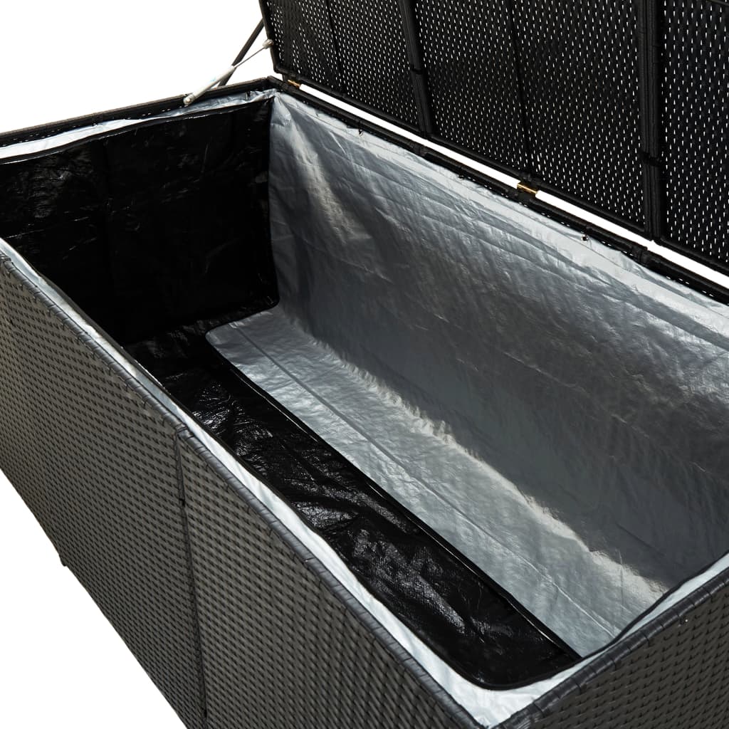 Tuinbox 180x90x70 cm poly rattan zwart Opbergboxen voor buiten | Creëer jouw Trendy Thuis | Gratis bezorgd & Retour | Trendy.nl