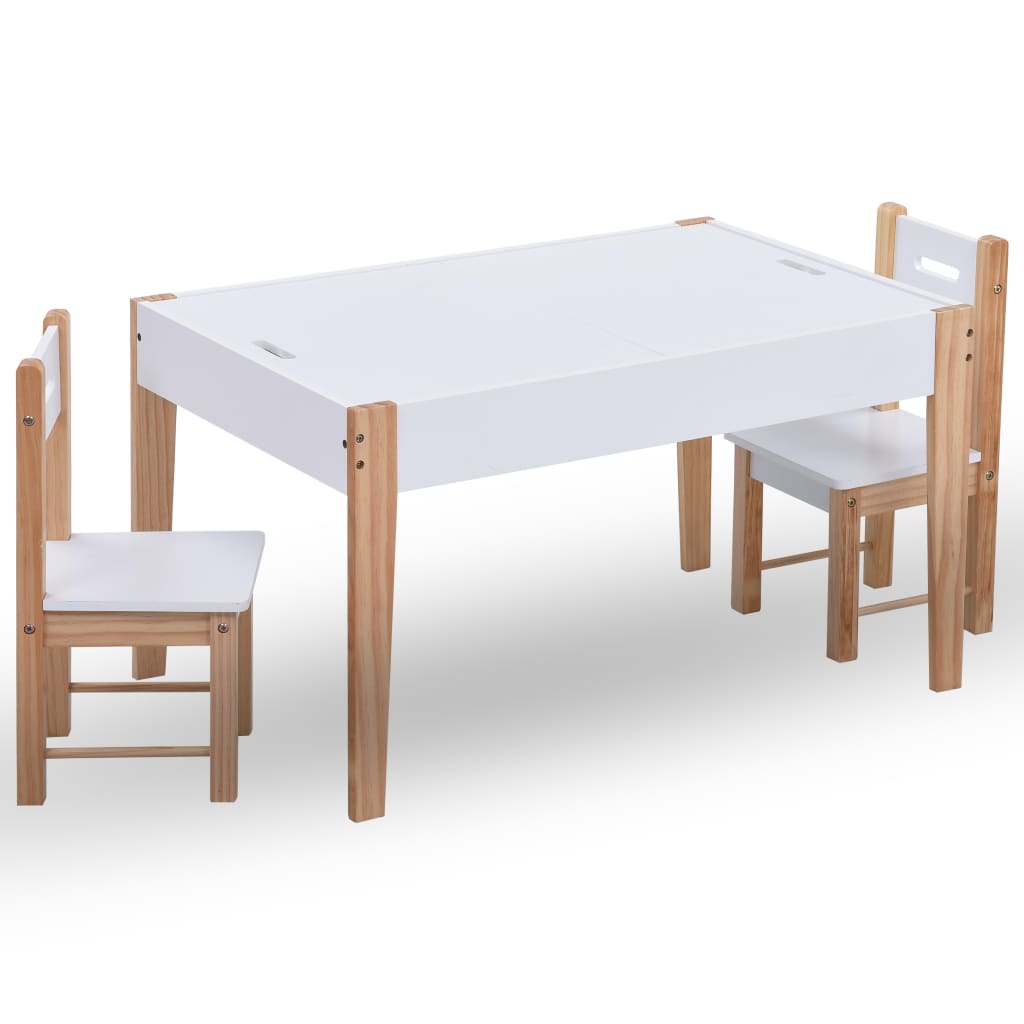 3-delige Kindertafel- en stoelenset krijtbord zwart en wit Meubelsets voor baby's & peuters | Creëer jouw Trendy Thuis | Gratis bezorgd & Retour | Trendy.nl