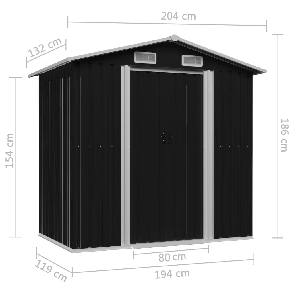 Tuinberging 204x132x186 cm staal antraciet Tuinhuizen | Creëer jouw Trendy Thuis | Gratis bezorgd & Retour | Trendy.nl