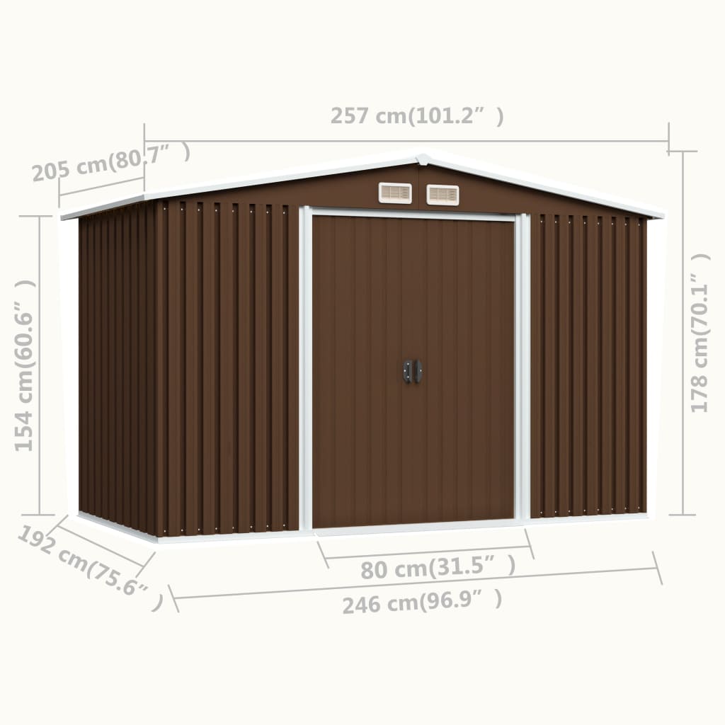 Tuinberging 257x205x178 cm staal bruin Tuinhuizen | Creëer jouw Trendy Thuis | Gratis bezorgd & Retour | Trendy.nl