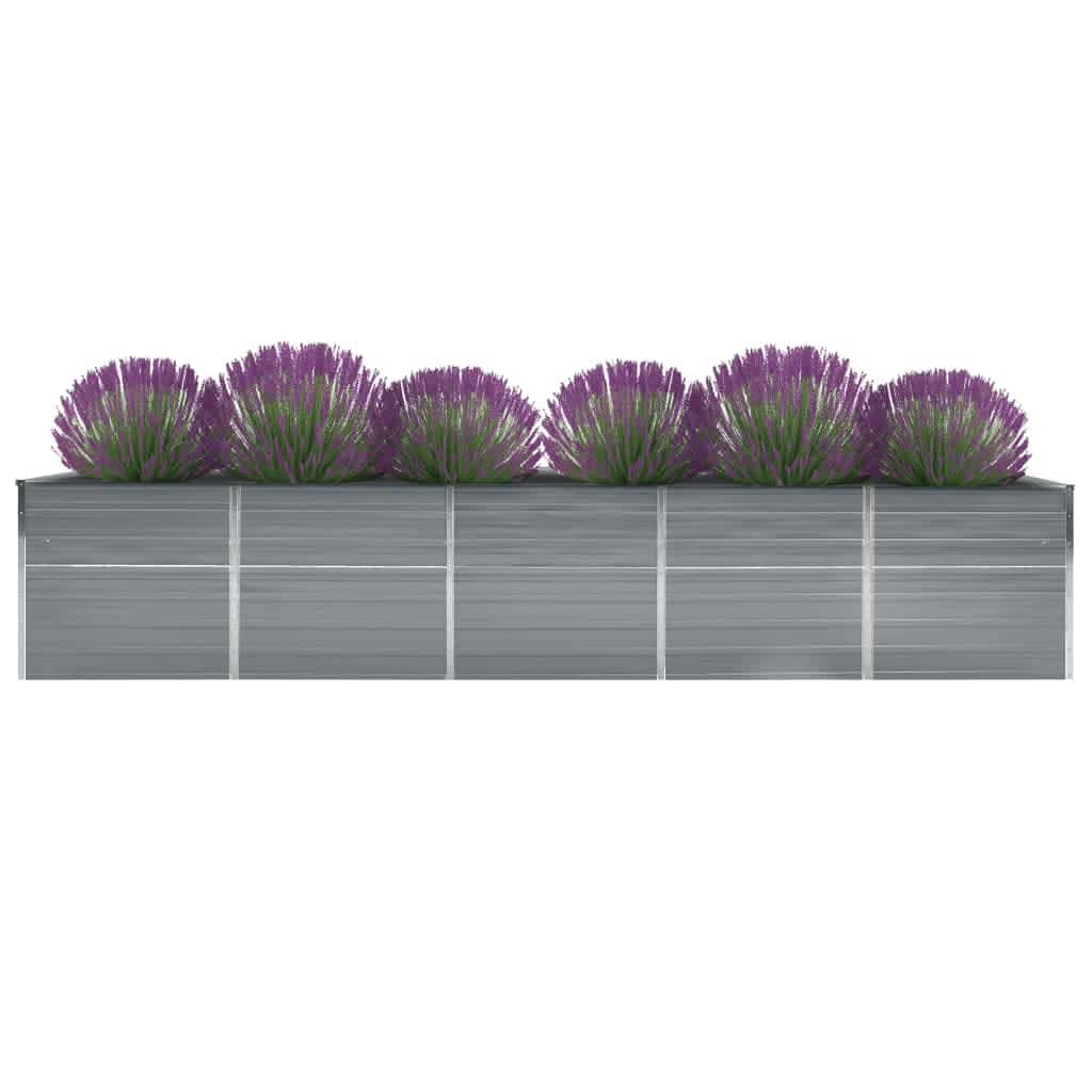 Plantenbak verhoogd 400x80x77 cm gegalvaniseerd staal grijs Bloempotten & plantenbakken | Creëer jouw Trendy Thuis | Gratis bezorgd & Retour | Trendy.nl