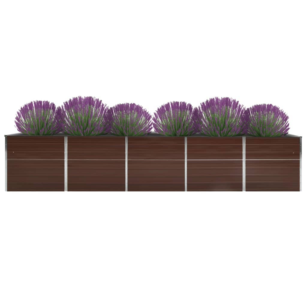 Plantenbak verhoogd 400x80x77 cm gegalvaniseerd staal bruin Bloempotten & plantenbakken | Creëer jouw Trendy Thuis | Gratis bezorgd & Retour | Trendy.nl