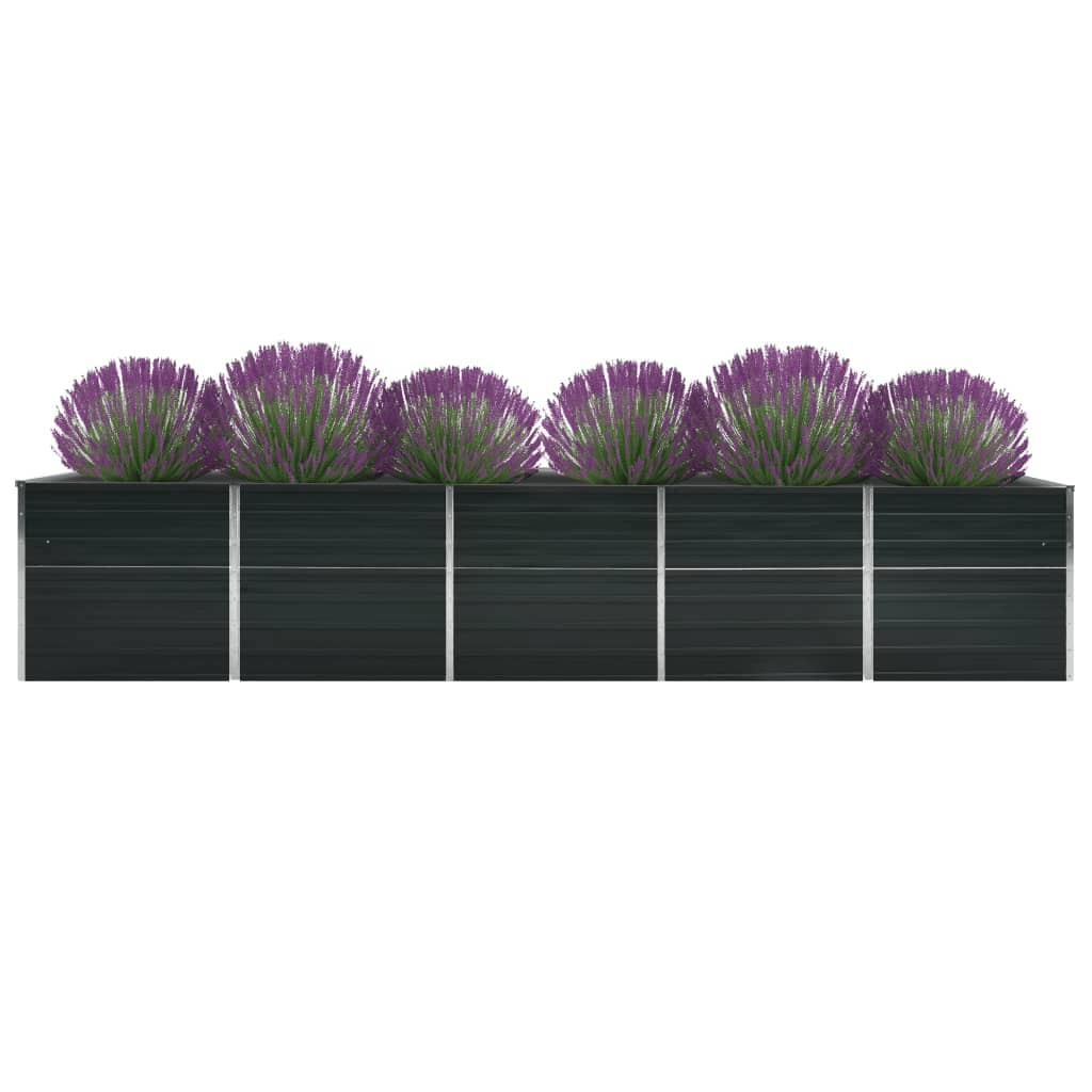 Plantenbak verhoogd 400x80x77 cm gegalvaniseerd staal antraciet Bloempotten & plantenbakken | Creëer jouw Trendy Thuis | Gratis bezorgd & Retour | Trendy.nl