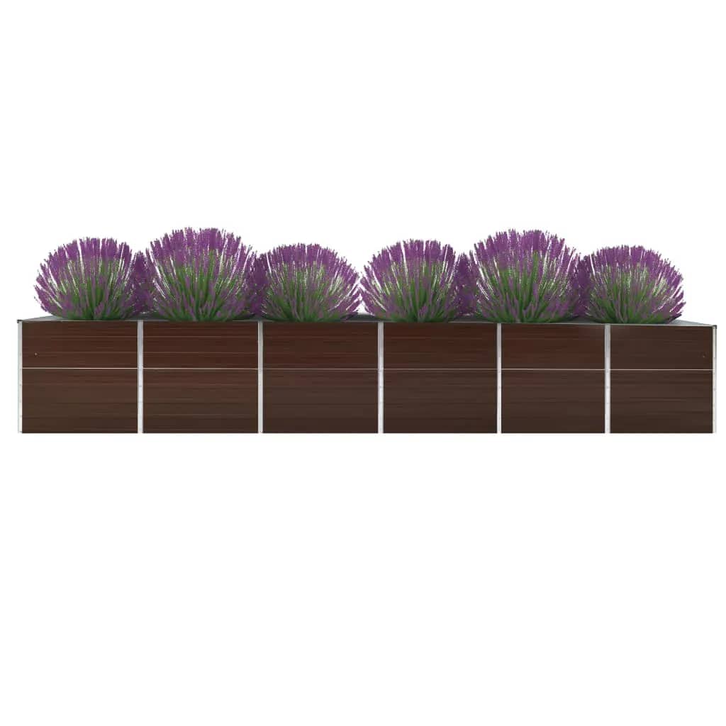 Plantenbak verhoogd 480x80x77 cm gegalvaniseerd staal bruin Bloempotten & plantenbakken | Creëer jouw Trendy Thuis | Gratis bezorgd & Retour | Trendy.nl