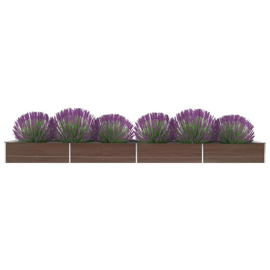 Plantenbak verhoogd 600x80x45 cm gegalvaniseerd staal bruin Bloempotten & plantenbakken | Creëer jouw Trendy Thuis | Gratis bezorgd & Retour | Trendy.nl