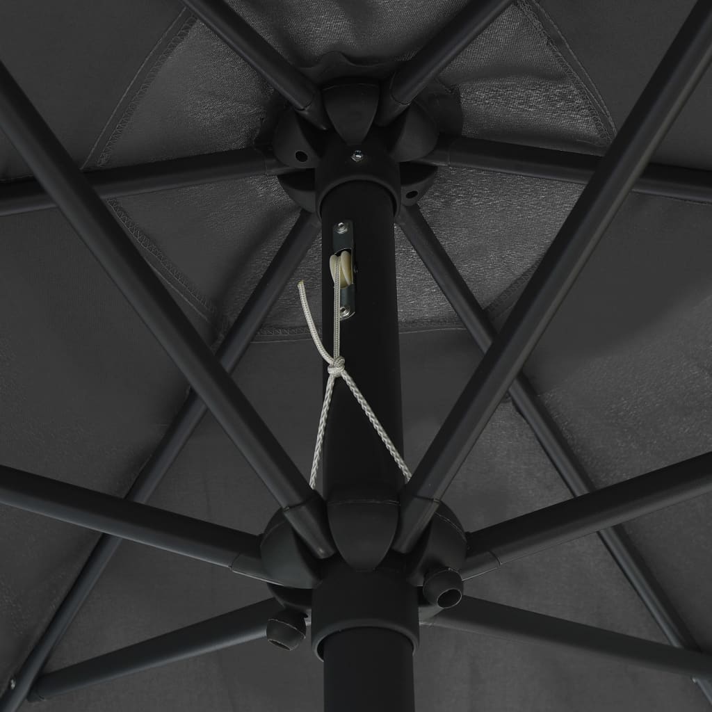 Parasol met LED-verlichting en aluminium paal 270 cm antraciet Parasols en zonneschermen | Creëer jouw Trendy Thuis | Gratis bezorgd & Retour | Trendy.nl