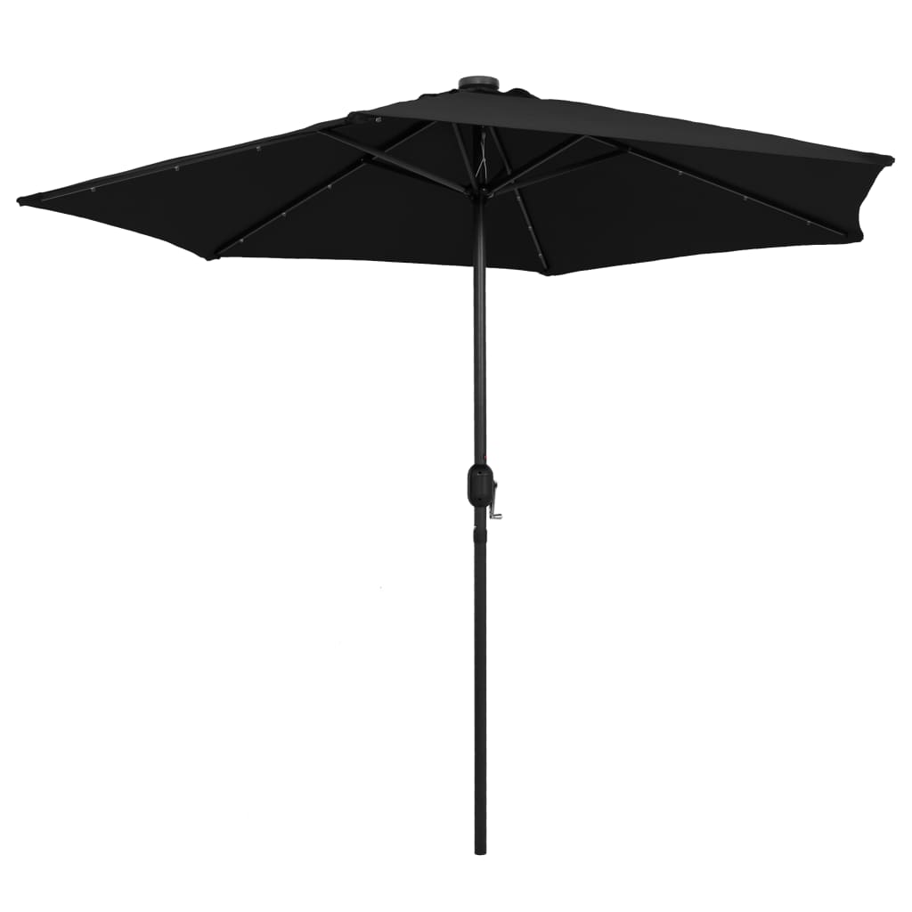 Parasol met LED-verlichting en aluminium paal 270 cm zwart Parasols en zonneschermen | Creëer jouw Trendy Thuis | Gratis bezorgd & Retour | Trendy.nl