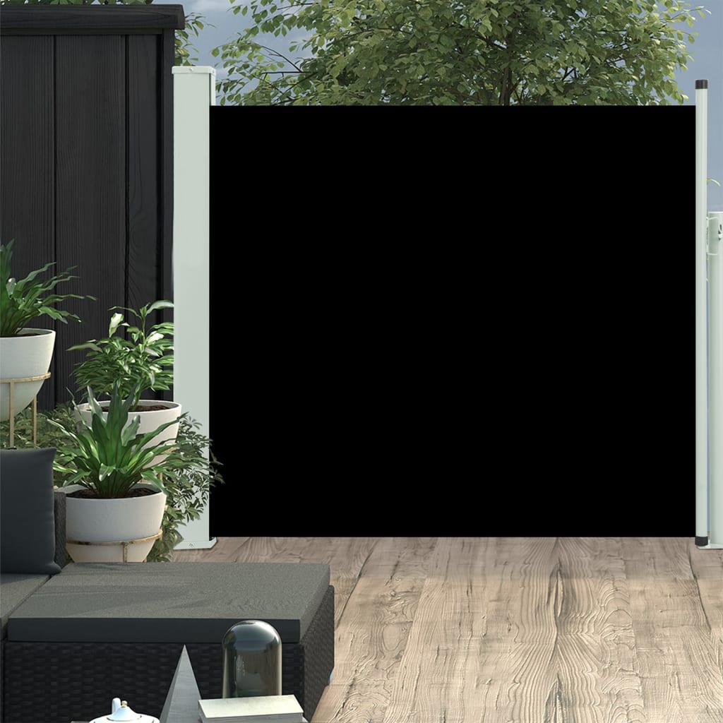 Tuinscherm uittrekbaar 100x300 cm zwart Parasols en zonneschermen | Creëer jouw Trendy Thuis | Gratis bezorgd & Retour | Trendy.nl