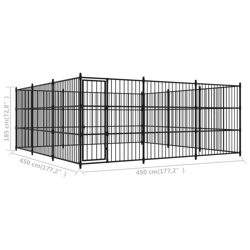 Hondenkennel voor buiten 450x450x185 cm Hondenkennels & -rennen | Creëer jouw Trendy Thuis | Gratis bezorgd & Retour | Trendy.nl