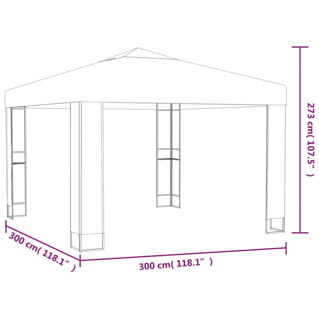 Prieel met dubbel dak 3x3 m wit Partytenten & prieëlen | Creëer jouw Trendy Thuis | Gratis bezorgd & Retour | Trendy.nl