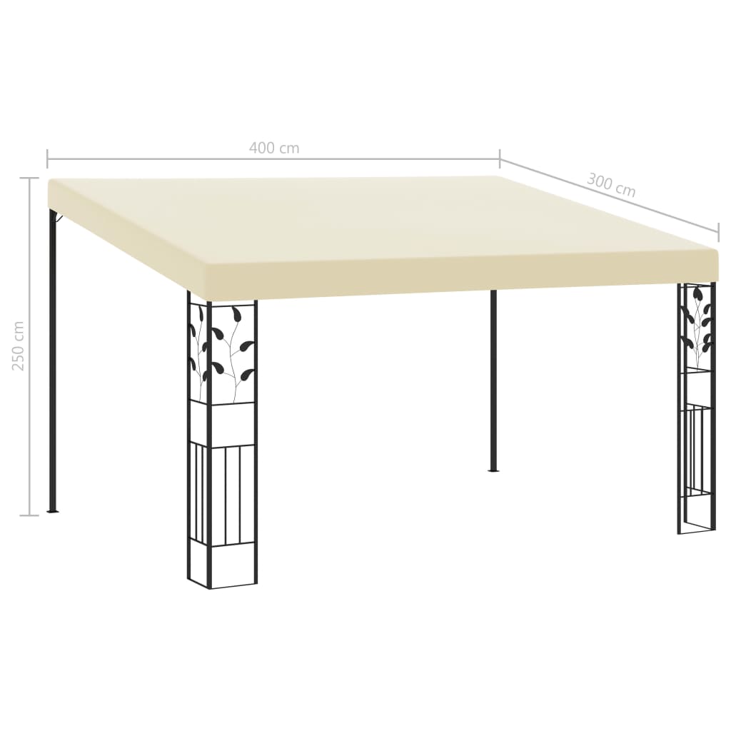 Wandprieel 4x3x2,5 m crème