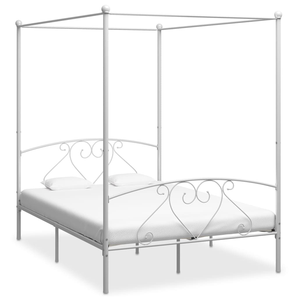 Hemelbedframe metaal wit 160x200 cm