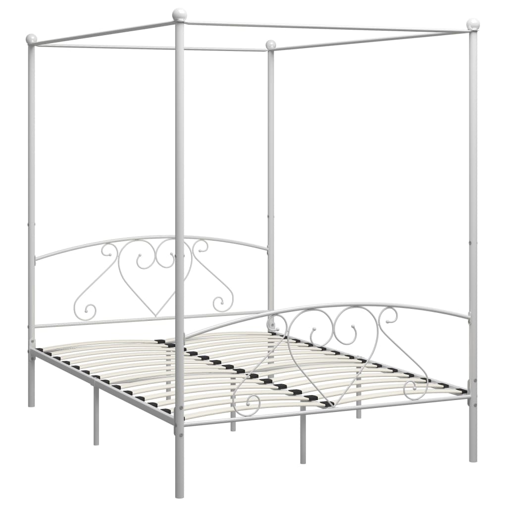 Hemelbedframe metaal wit 160x200 cm