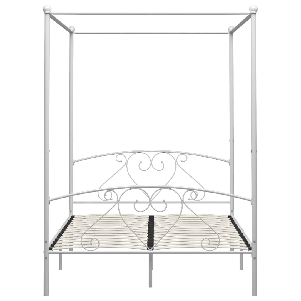 Hemelbedframe metaal wit 160x200 cm