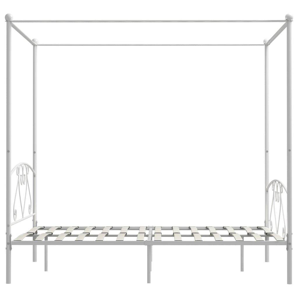 Hemelbedframe metaal wit 160x200 cm