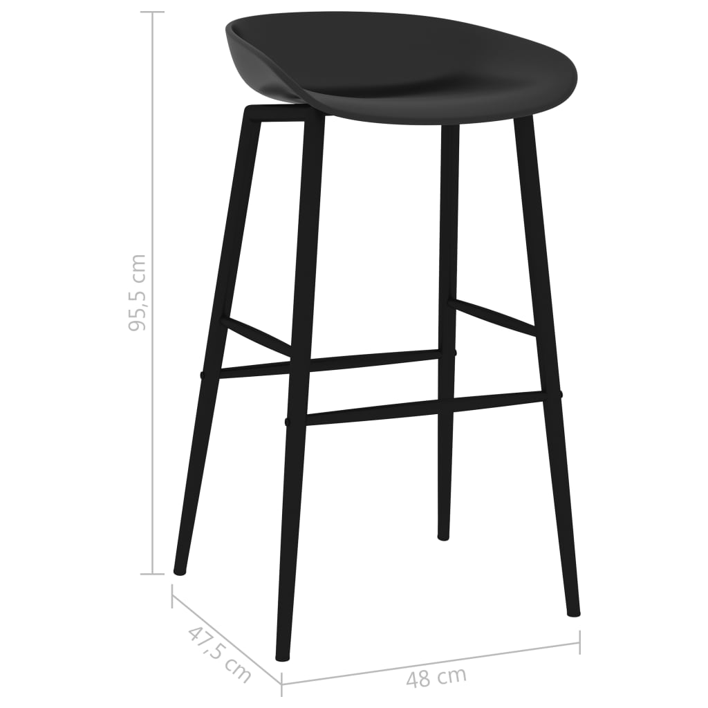 Barstoelen 2 st zwart Barkrukken | Creëer jouw Trendy Thuis | Gratis bezorgd & Retour | Trendy.nl