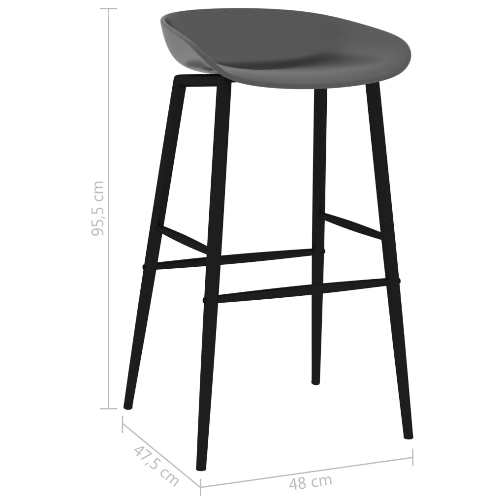 Barstoelen 2 st grijs Barkrukken | Creëer jouw Trendy Thuis | Gratis bezorgd & Retour | Trendy.nl