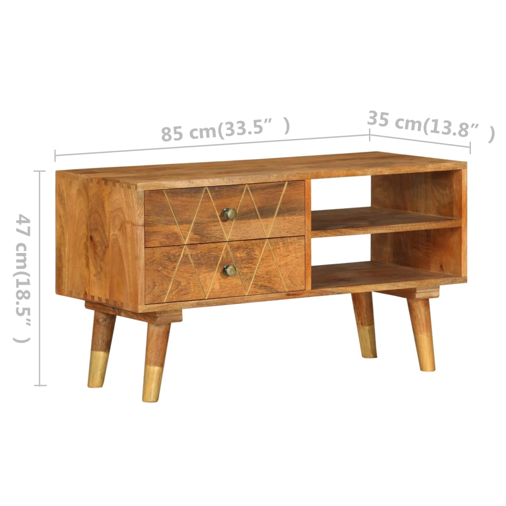 Tv-meubel 85x35x47 cm massief mangohout Tv-meubels | Creëer jouw Trendy Thuis | Gratis bezorgd & Retour | Trendy.nl