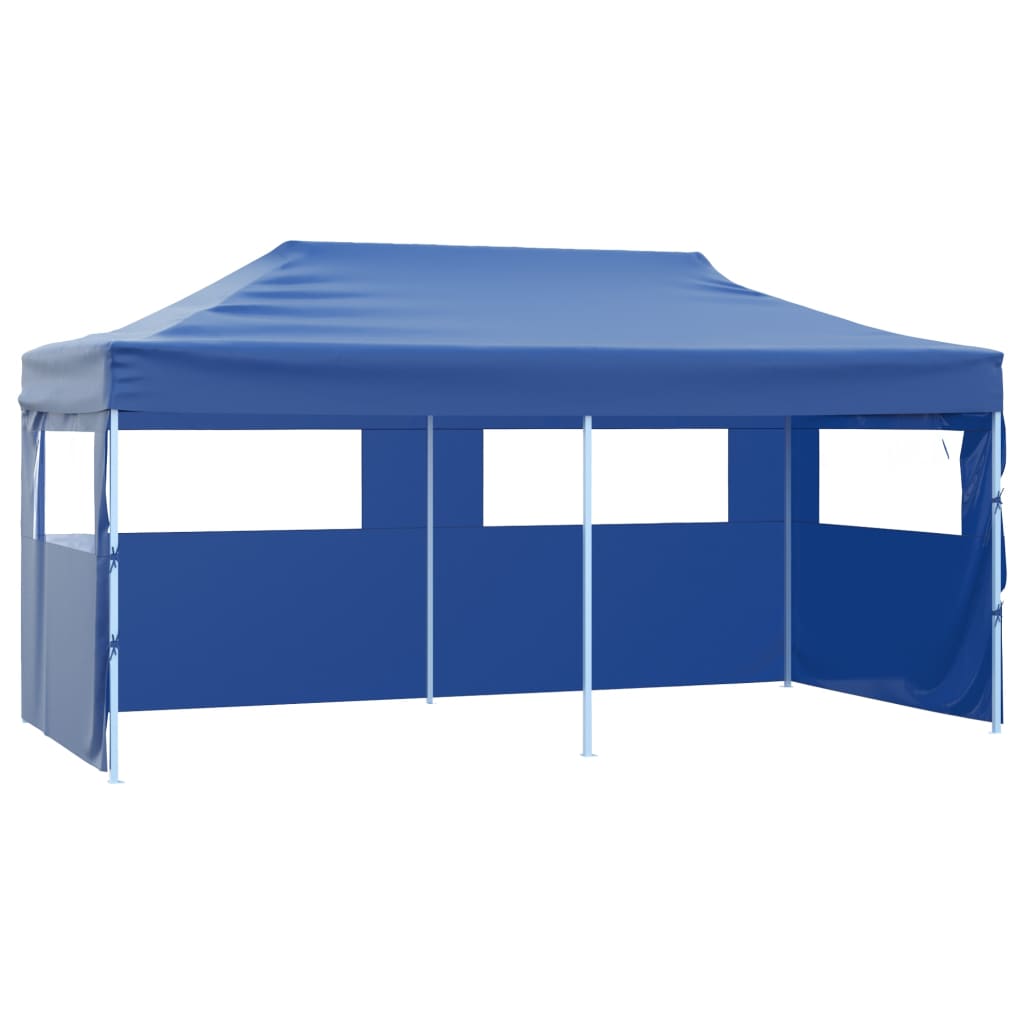 Partytent met 4 zijwanden inklapbaar 3x6 m staal blauw Partytenten & prieëlen | Creëer jouw Trendy Thuis | Gratis bezorgd & Retour | Trendy.nl