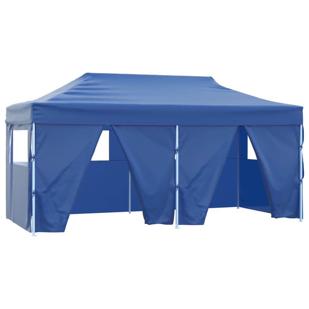 Partytent met 4 zijwanden inklapbaar 3x6 m staal blauw Partytenten & prieëlen | Creëer jouw Trendy Thuis | Gratis bezorgd & Retour | Trendy.nl