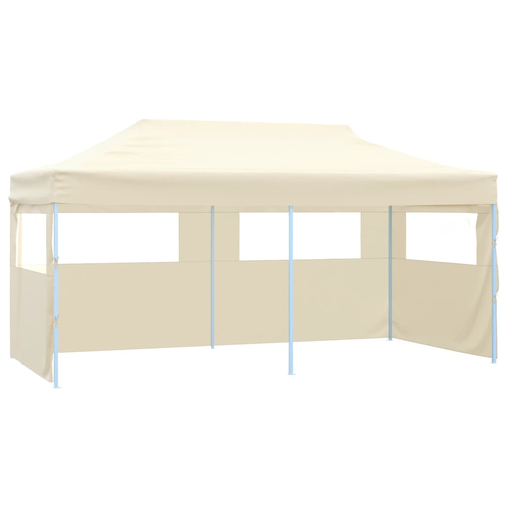 Partytent met 4 zijwanden inklapbaar 3x6 m staal crème Partytenten & prieëlen | Creëer jouw Trendy Thuis | Gratis bezorgd & Retour | Trendy.nl