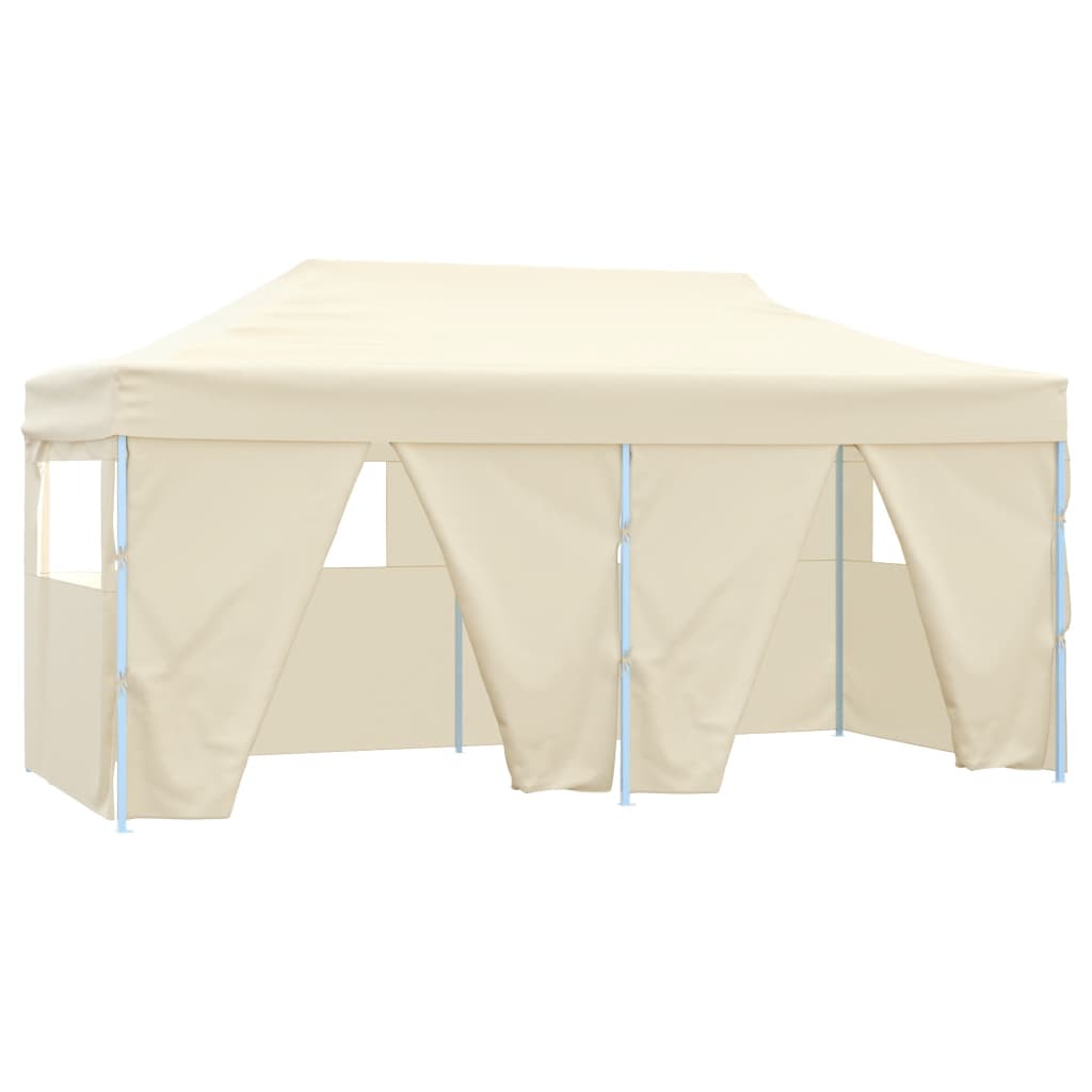 Partytent met 4 zijwanden inklapbaar 3x6 m staal crème Partytenten & prieëlen | Creëer jouw Trendy Thuis | Gratis bezorgd & Retour | Trendy.nl