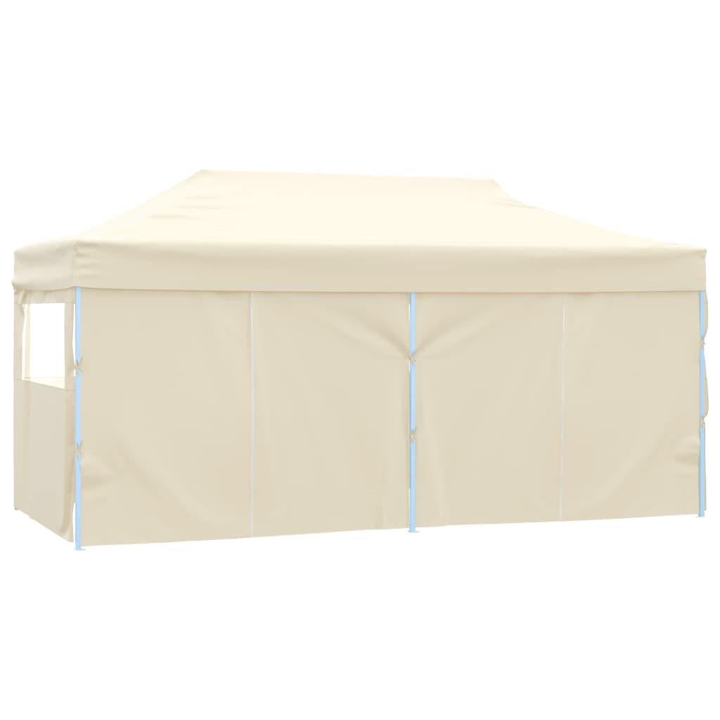 Partytent met 4 zijwanden inklapbaar 3x6 m staal crème Partytenten & prieëlen | Creëer jouw Trendy Thuis | Gratis bezorgd & Retour | Trendy.nl