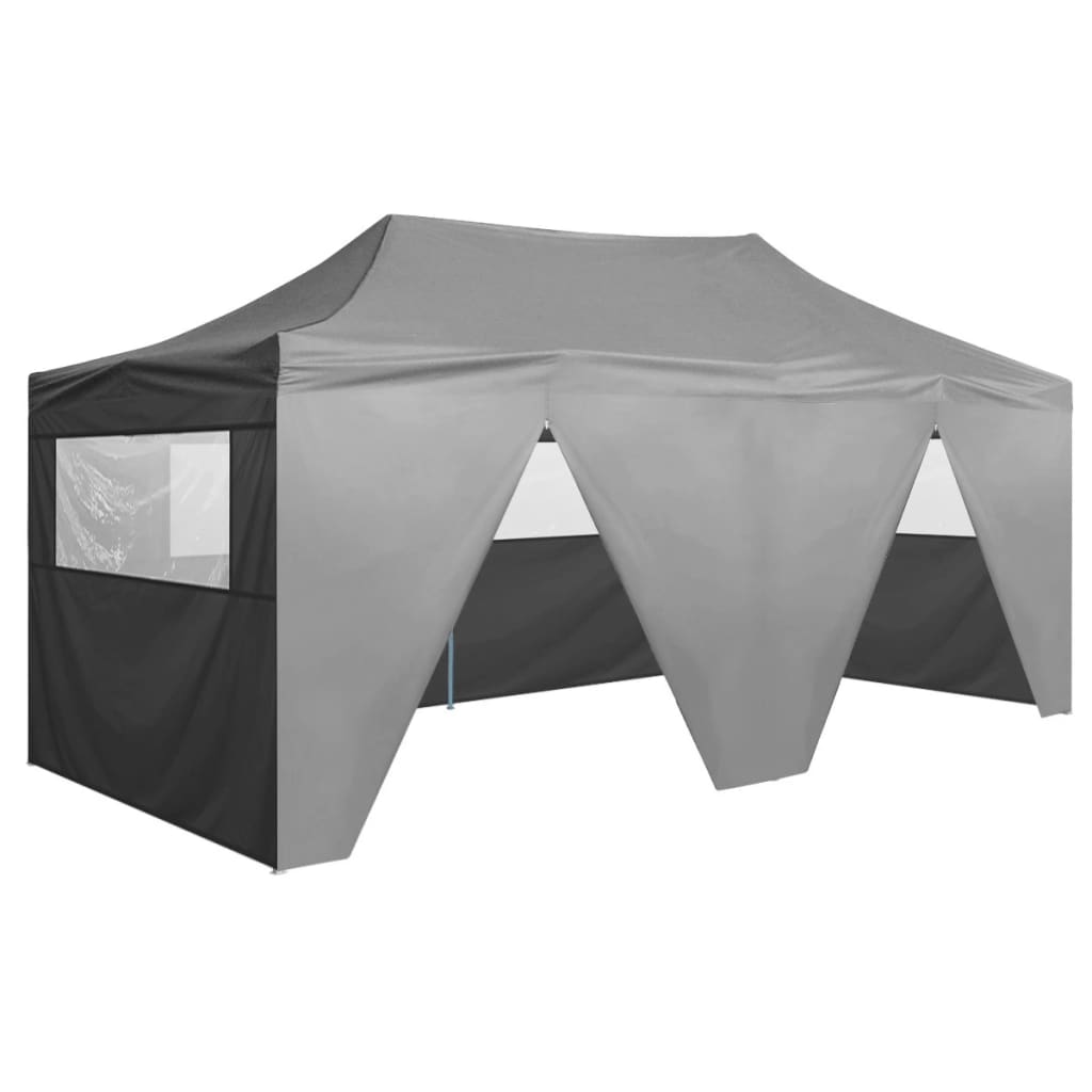 Partytent met 4 zijwanden inklapbaar 3x6 m staal antraciet Partytenten & prieëlen | Creëer jouw Trendy Thuis | Gratis bezorgd & Retour | Trendy.nl