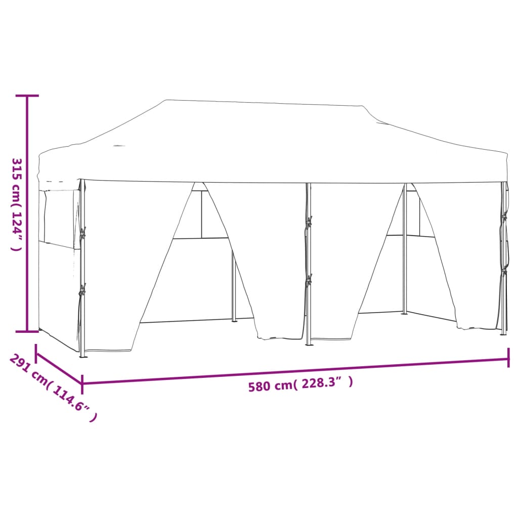 Partytent met 4 zijwanden inklapbaar 3x6 m staal antraciet Partytenten & prieëlen | Creëer jouw Trendy Thuis | Gratis bezorgd & Retour | Trendy.nl