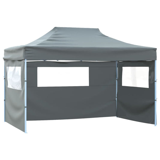 Partytent met 3 zijwanden inklapbaar 3x4 m staal antraciet Partytenten & prieëlen | Creëer jouw Trendy Thuis | Gratis bezorgd & Retour | Trendy.nl