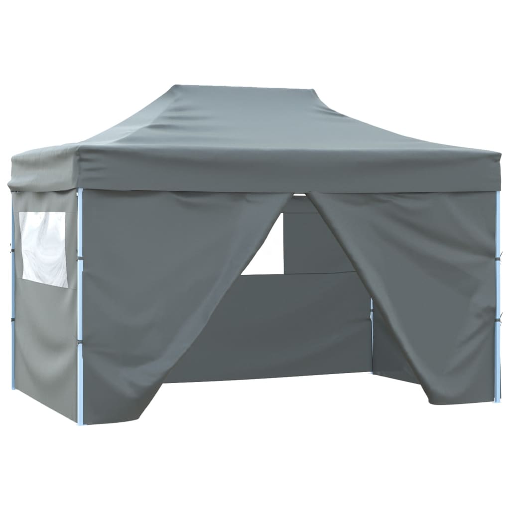 Partytent met 4 zijwanden inklapbaar 3x4 m staal antraciet Partytenten & prieëlen | Creëer jouw Trendy Thuis | Gratis bezorgd & Retour | Trendy.nl