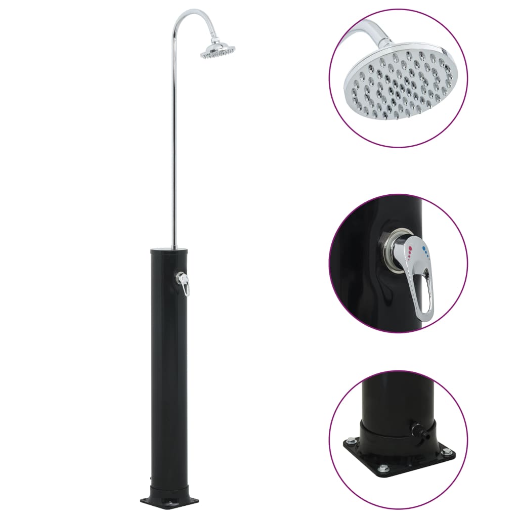 Solardouche 20 L 214 cm zwart Accessoires voor zwembaden & spa's | Creëer jouw Trendy Thuis | Gratis bezorgd & Retour | Trendy.nl