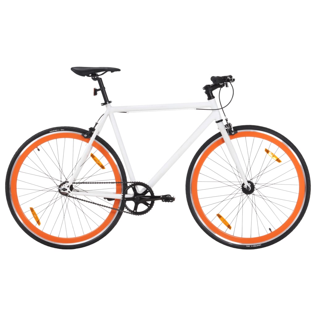 Fiets met vaste versnelling 700 c 59 cm wit en oranje Fietsen | Creëer jouw Trendy Thuis | Gratis bezorgd & Retour | Trendy.nl