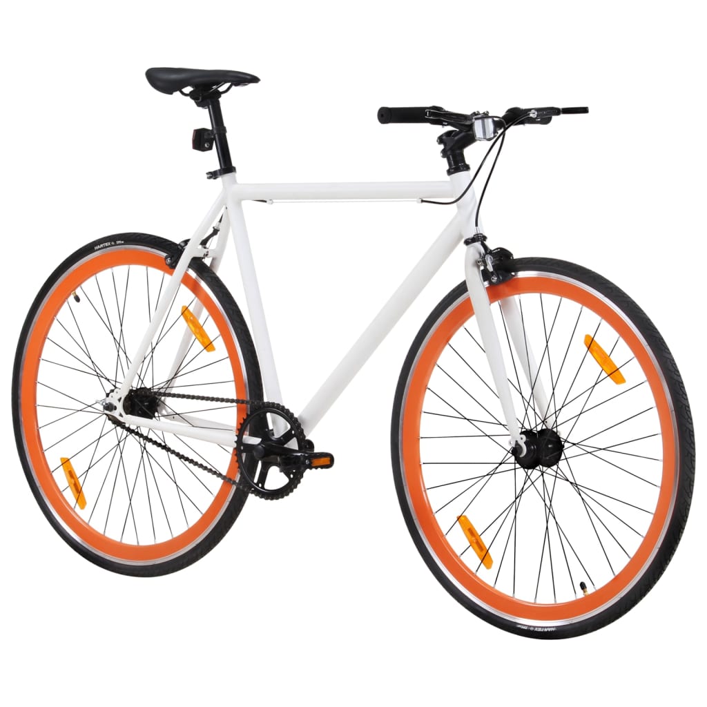 Fiets met vaste versnelling 700 c 59 cm wit en oranje Fietsen | Creëer jouw Trendy Thuis | Gratis bezorgd & Retour | Trendy.nl