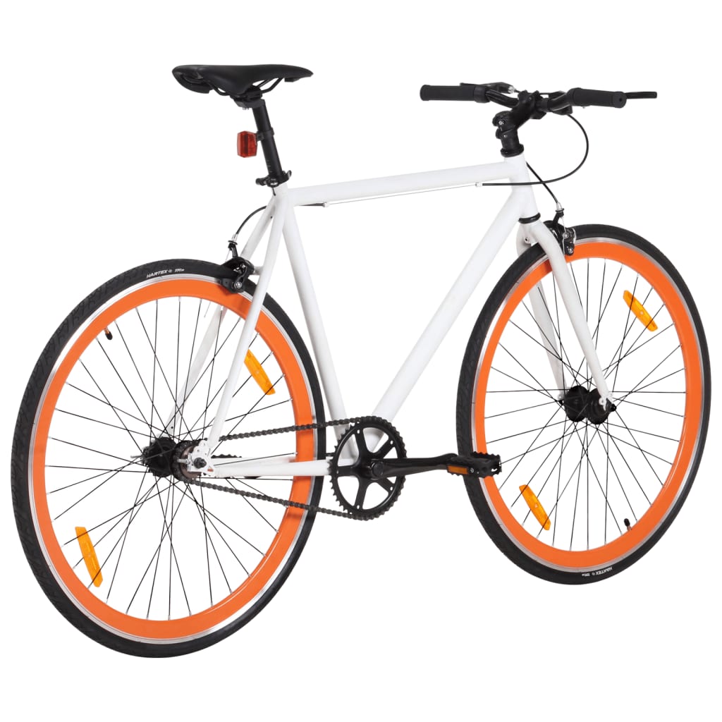 Fiets met vaste versnelling 700 c 59 cm wit en oranje Fietsen | Creëer jouw Trendy Thuis | Gratis bezorgd & Retour | Trendy.nl